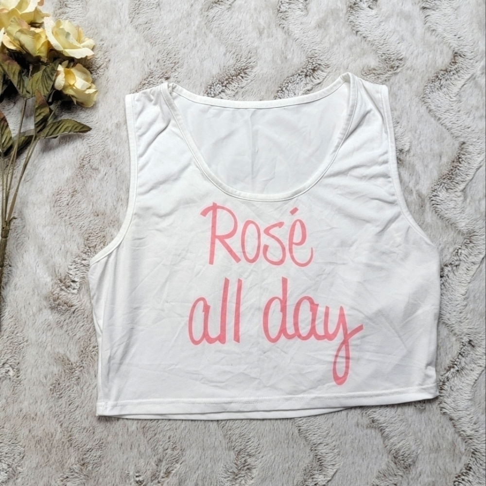 Unbranded Rosé All Day Sleeveless Crop Top Size L